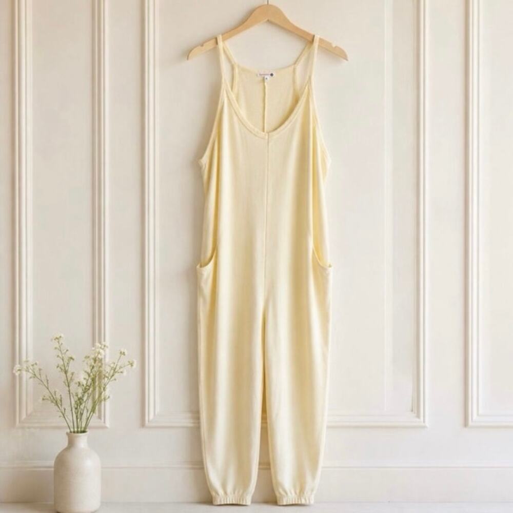 Sundry Slouchy Jumpsuit French Terry Sleeveless Jogger Womens Size Medium Lounge